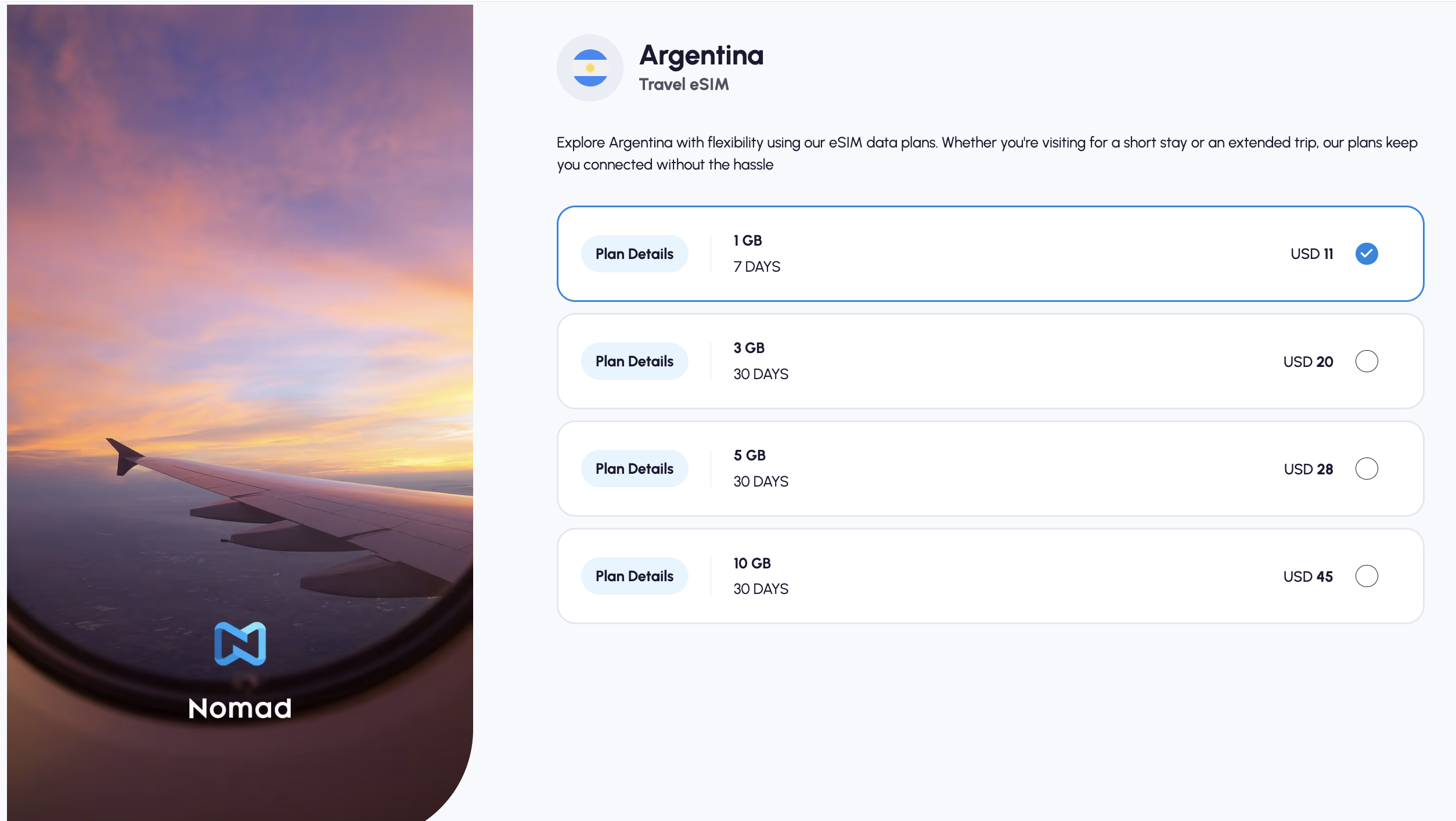 nomad esim argentina